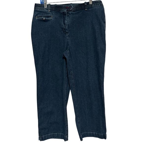 Crazy Horse Liz Claiborne Co. Women's High Rise Denim Blue‎ Jean Capri's Size 14 - Picture 1 of 5